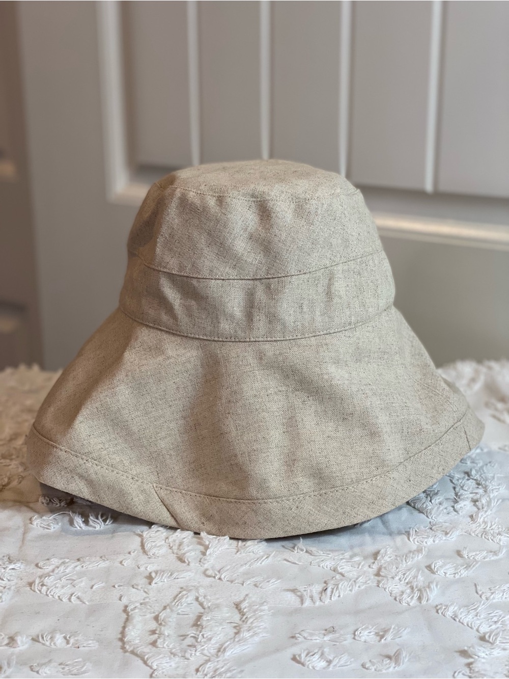 Scala Neutral Tan Bucket Hat with Wide Brim